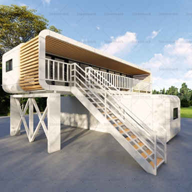 Double layer prefabricated building design mobile apple pod