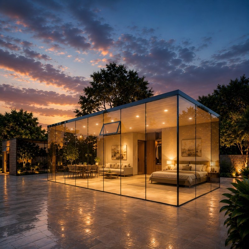 Movable mirror house for camping